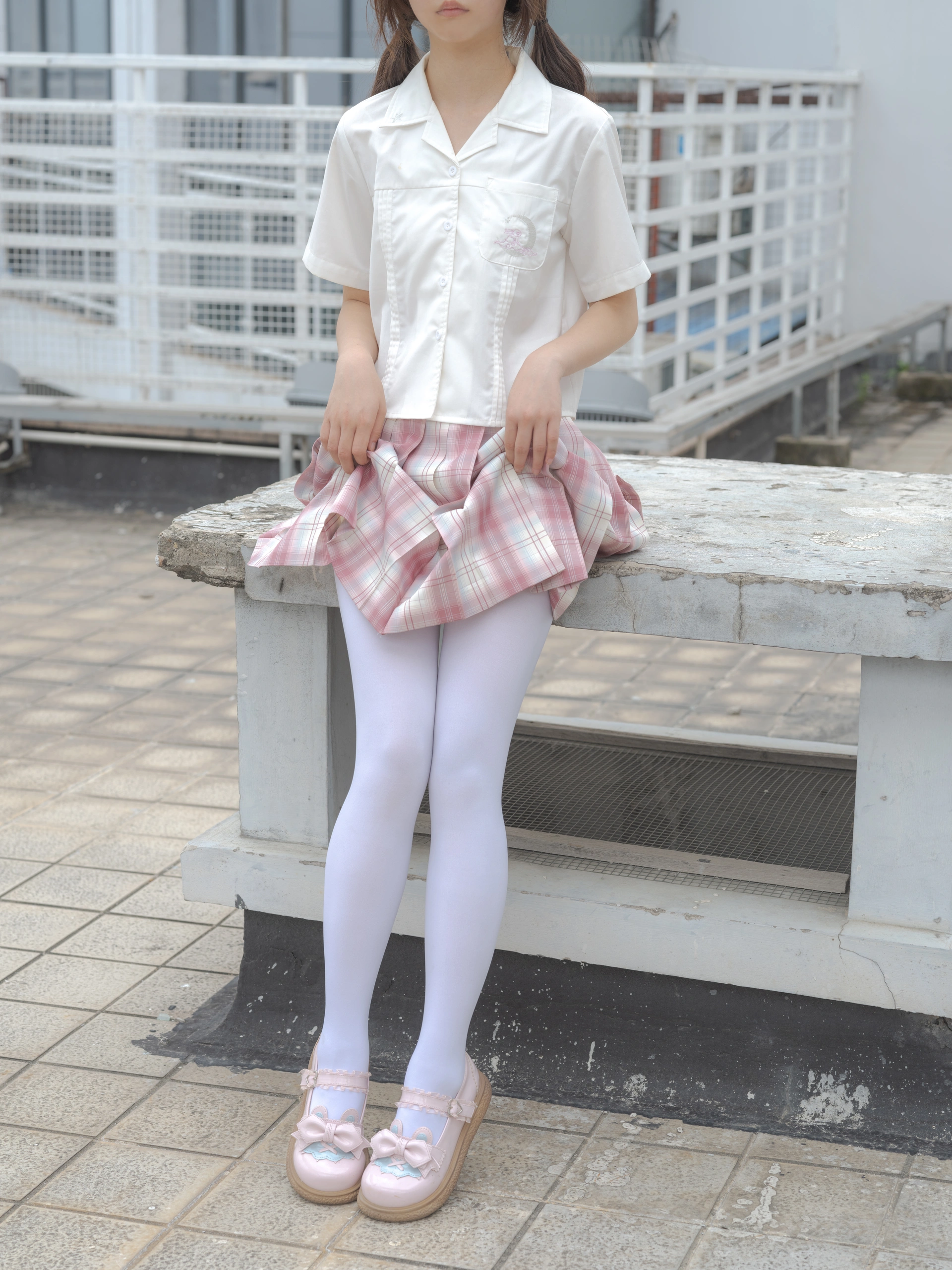 森萝财团写真 – 小圆 试拍 JKJK格子裙插图6